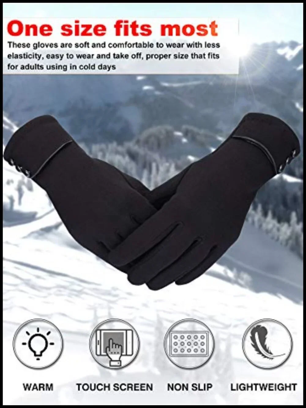 3 Pairs Touchscreen Winter Gloves Windproof Fleece Lined Women Cold Weather